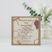 Weinprobe Party auf Vintagem Papier Einladungen (Stehend Vorderseite)