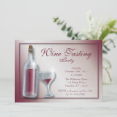 Weinprobe Party ~ Burgund Einladungen (Stehend Vorderseite)