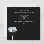 Weinprobe Party Drinks Brillen Schwarz-weiß 3 Einladung (Rückseite)