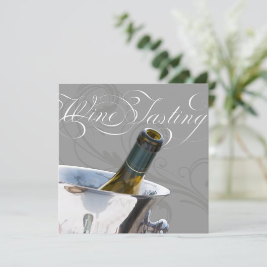 Weinprobe Party Einladung (Stehend Vorderseite)