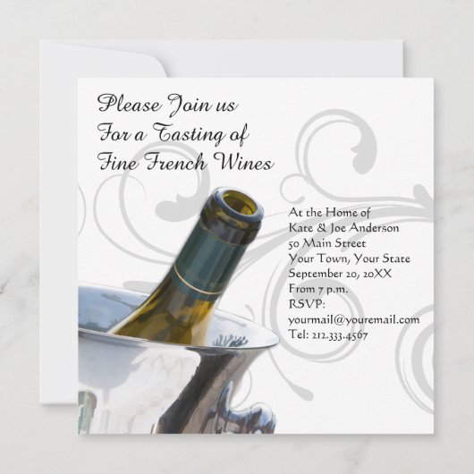 Weinprobe Party Einladung (Rückseite)