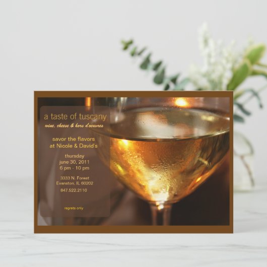 Weinprobe Party Einladung (Stehend Vorderseite)