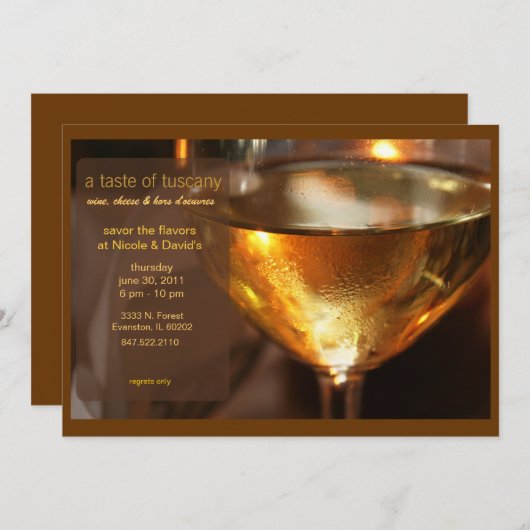 Weinprobe Party Einladung (Vorne/Hinten)
