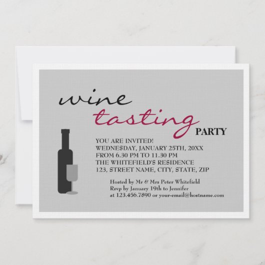 Weinprobe Party Einladung (Vorderseite)