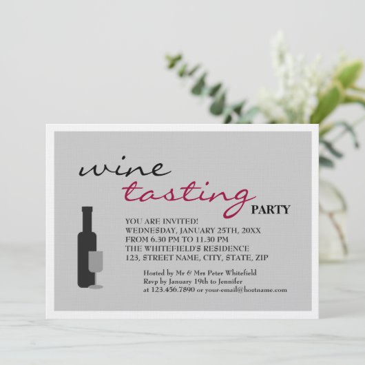 Weinprobe Party Einladung (Stehend Vorderseite)