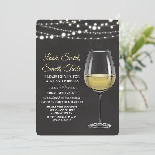 Weinprobe Party Einladung (Stehend Vorderseite)