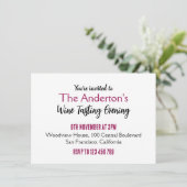 Weinprobe Party Einladung (Stehend Vorderseite)