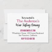 Weinprobe Party Einladung (Vorderseite)