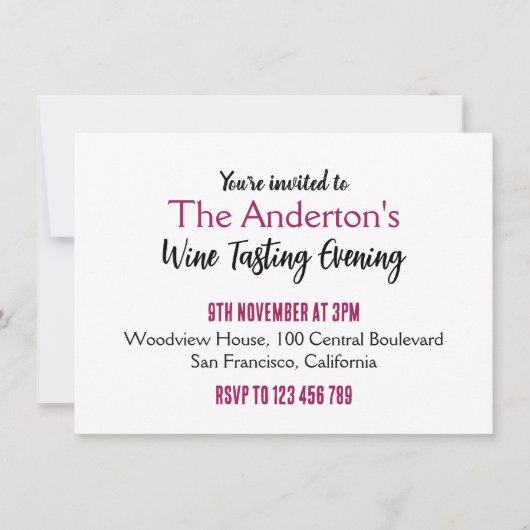 Weinprobe Party Einladung (Vorderseite)