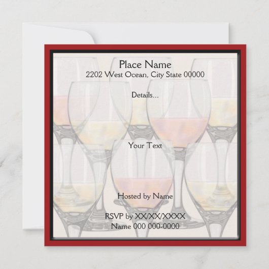 Weinprobe Party Einladung (Rückseite)