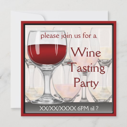 Weinprobe Party Einladung (Vorderseite)