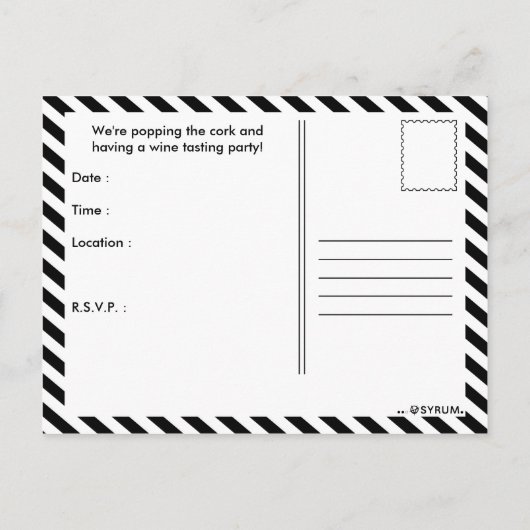Weinprobe Party Einladung (Rückseite)