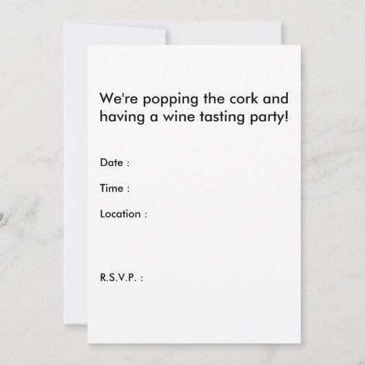 Weinprobe Party Einladung (Rückseite)