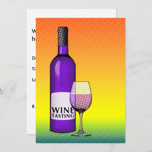 Weinprobe Party Einladung (Vorne/Hinten)