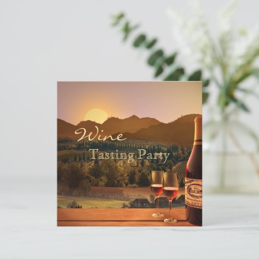 Weinprobe Party Einladung (Stehend Vorderseite)