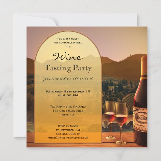Weinprobe Party Einladung (Rückseite)