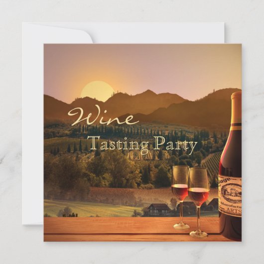 Weinprobe Party Einladung (Vorderseite)