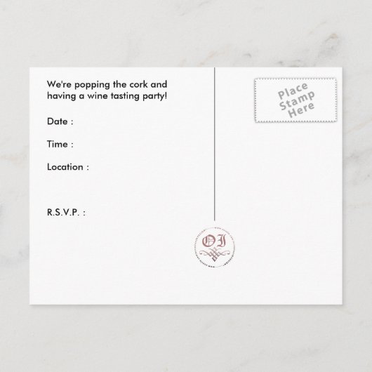 Weinprobe Party Einladung (Rückseite)