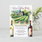 Weinprobe Party Einladung (Stehend Vorderseite)