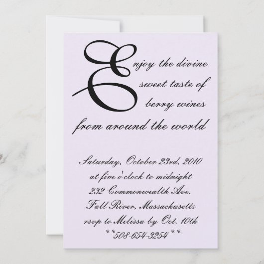 Weinprobe Party Einladung (Rückseite)