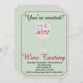 Weinprobe Party Einladung, die Sie anpassen können Einladung (Vorne/Hinten)