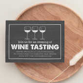 Weinprobe Party Schwarz/Weiß Chalkboard Einladung