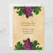 Weinprobe Party Vintage Weintrauben Personalisiert Einladung (Rückseite)
