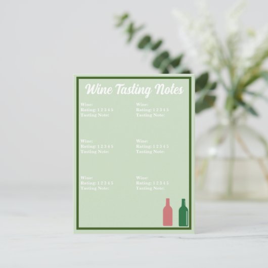 Weinprobe Postkarte (Stehend Vorderseite)