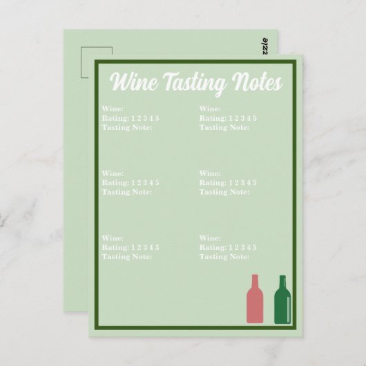 Weinprobe Postkarte (Vorne/Hinten)