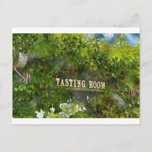 Weinprobe Raumschild Postkarte