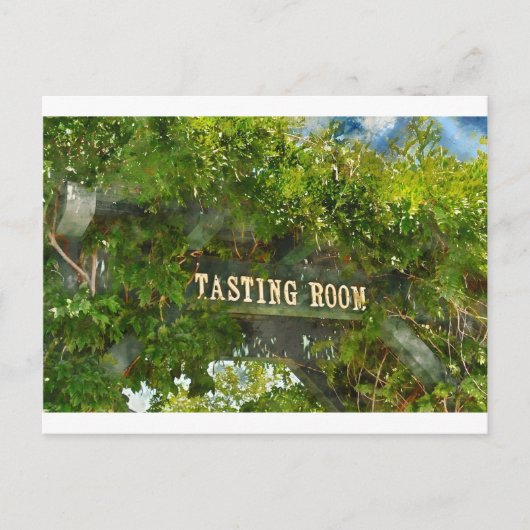 Weinprobe Raumschild Postkarte (Vorderseite)