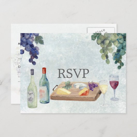 Weinprobe RSVP Postkarte (Vorne/Hinten)