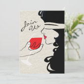 Weinprobe Sexy Einladung (Stehend Vorderseite)