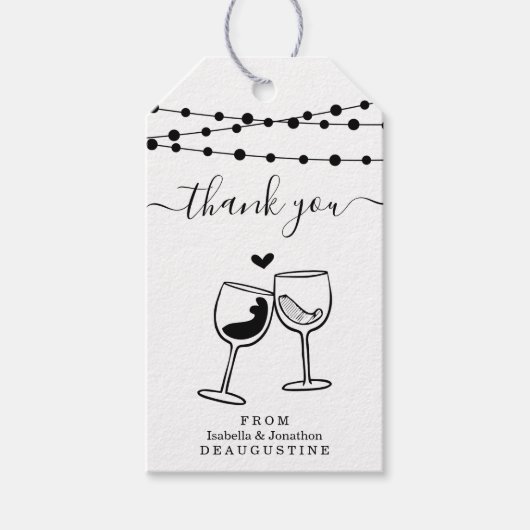 Weinprobe Vielen Dank - Rustikale Kraft Geschenkanhänger (Vorderseite)