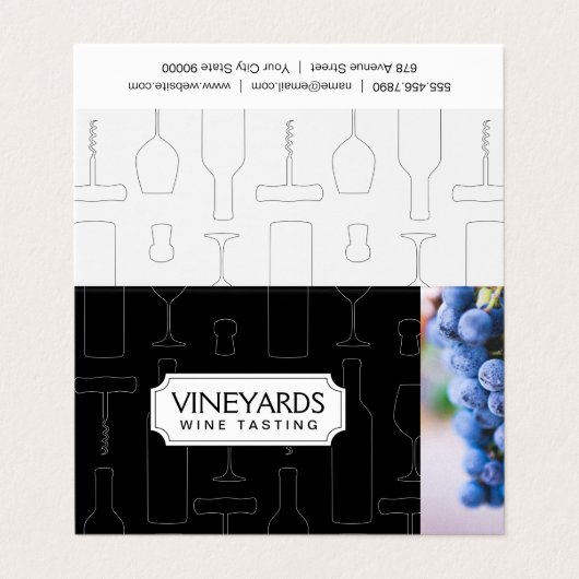 Weinprobe | Weinberg | Trauben Visitenkarten (Außenseite Aufgefaltet)