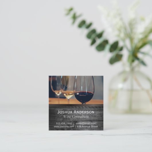 Weinprobe | Weinsorte Quadratische Visitenkarte (Stehend Vorderseite)