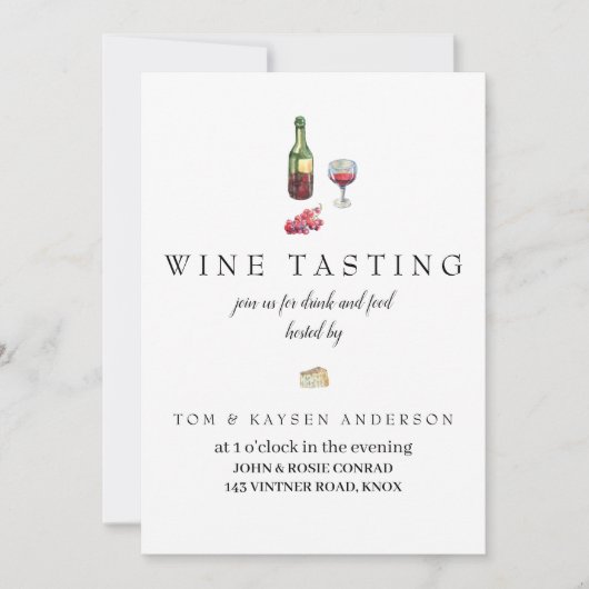 Weinprobeeinladung Einladung (Vorderseite)