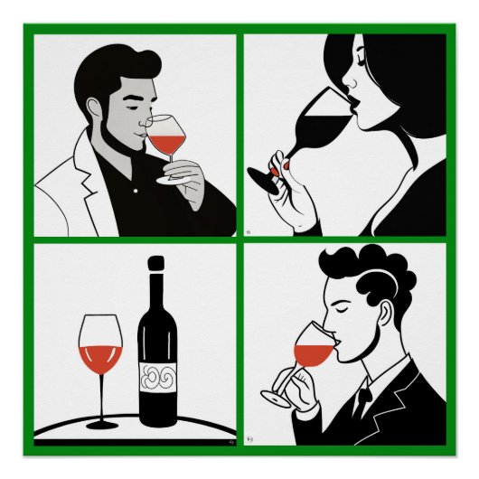 Weinquartett-Glossy-Poster Poster (Vorderseite)