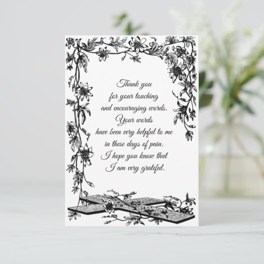 Weinrahmen dank Karte (Stehend Vorderseite)