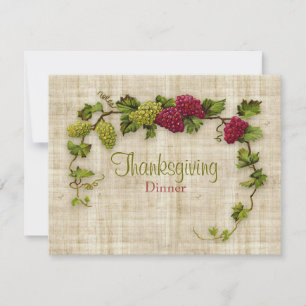Weinrebe mit Trauben Thanksgiving-Dinner-Einladung Einladung