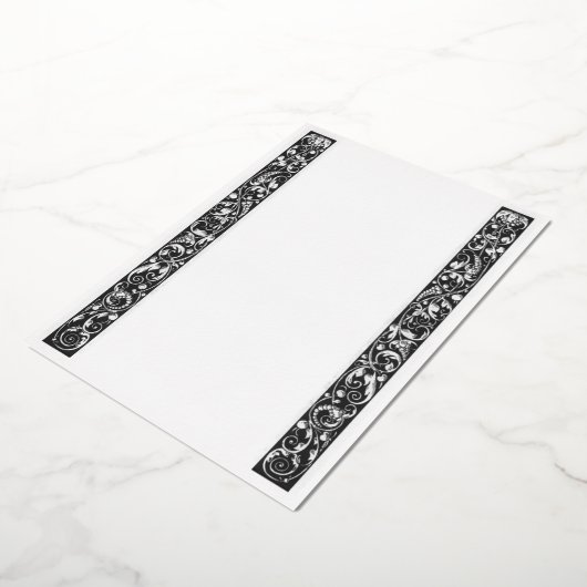 Weinrebe Schwarz-Weiß-Tafel Foil Einladung (Gedreht)