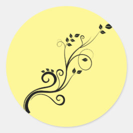 Weinrebe-Zweig-Blätter-Naturschnitt Runder Aufkleber