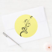 Weinrebe-Zweig-Blätter-Naturschnitt Runder Aufkleber (Umschlag)