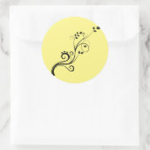 Weinrebe-Zweig-Blätter-Naturschnitt Runder Aufkleber (Tasche)