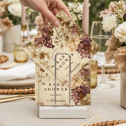Weinreben-Blumen-Baby-Party Serviette