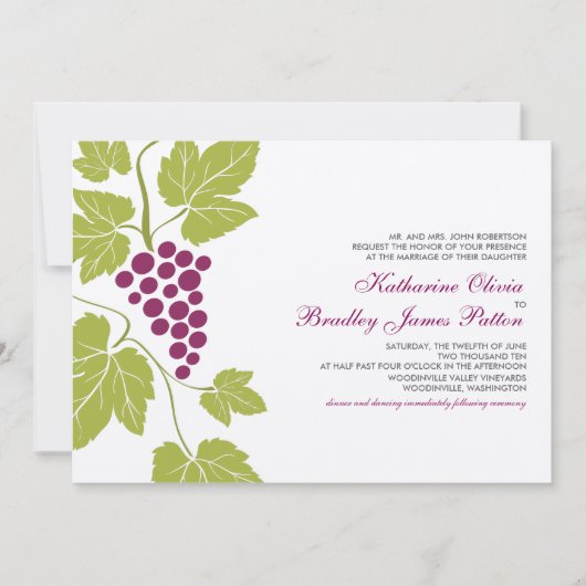 Weinreben, die Einladung Wedding sind (Vorderseite)