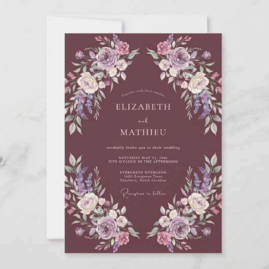 Weinreicher herbstlicher Hochzeit Einladung (Vorderseite)