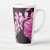 Weinrosa Botanische Palmfronten Tropisches Muster Milchtasse (Rechts)