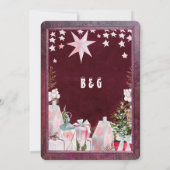 weinrosa Winterurlaubskarte (Rückseite)