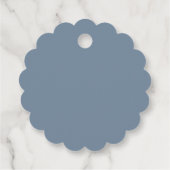 weinrosafarbene Hochzeit der blauen Blume Geschenkanhänger (Rückseite)